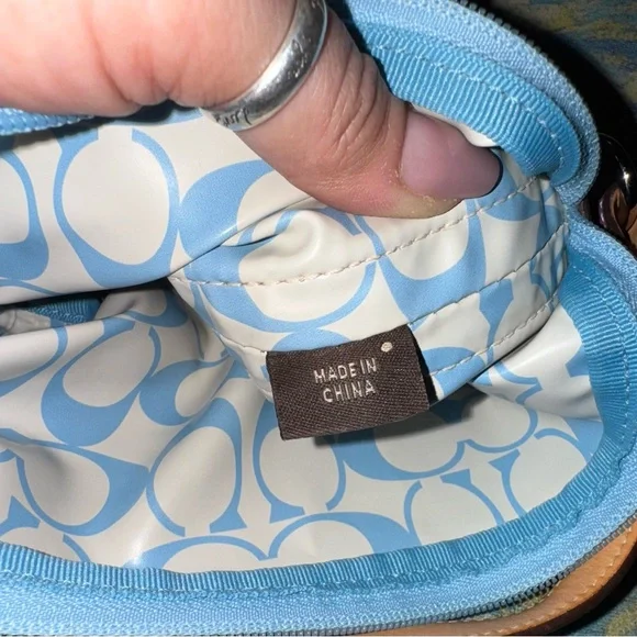 Coach Y2K Hampton Top Handle Nylon Mini Handbag (Baby Blue/Purple) - EUC - Picture 10 of 11